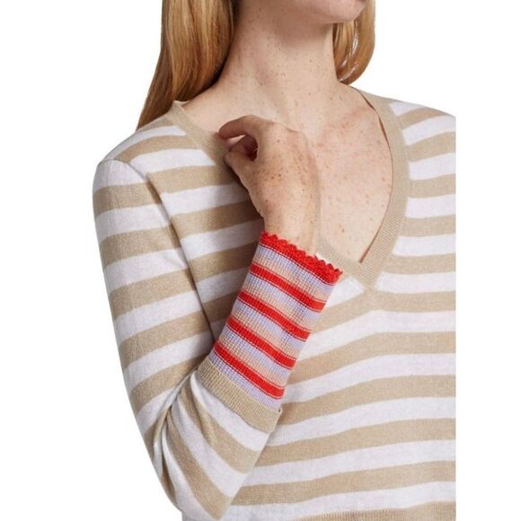 Veronica Beard Florrie Striped Knit Pullover - Picture 3 of 11
